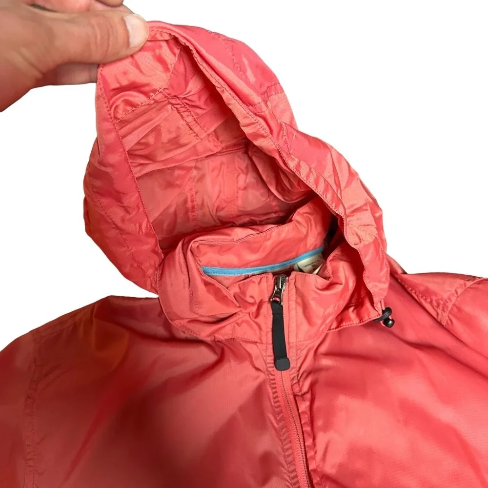 Vtg LL Bean Full‎ Zip Women XL Windbreaker Jacket Salmon Pink Hooded Coat 0BUX3 - Picture 15 of 15